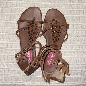 Jelly pop brand zipper sandals